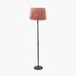 Piero Antique Bronze Metal Candlestick Floor Lamp Base with Vienna 45cm Red Chevron Mushroom Pleat Lampshade