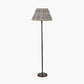 Piero Antique Bronze Metal Candlestick Floor Lamp Base with Ornella 45cm Green Floral Design Mushroom Pleat Empire Lamp Shade