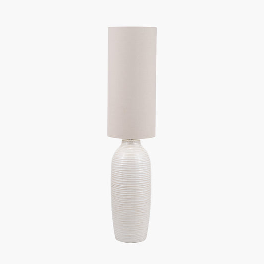 Linnea White Grooved Ceramic Floor Lamp