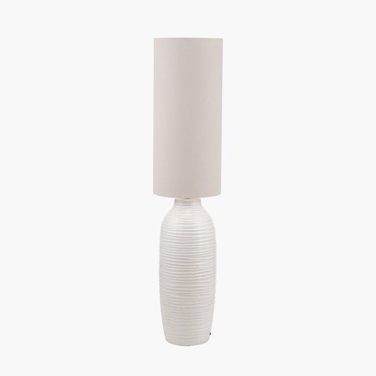 Linnea White Grooved Ceramic Floor Lamp