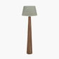 Esha Natural Conical Wood Floor Lamp Base with Milos 50cm Pistachio Green Linen Tapered Lampshade