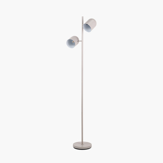 Finn Grey Metal Cloche Two Head Floor Lamp
