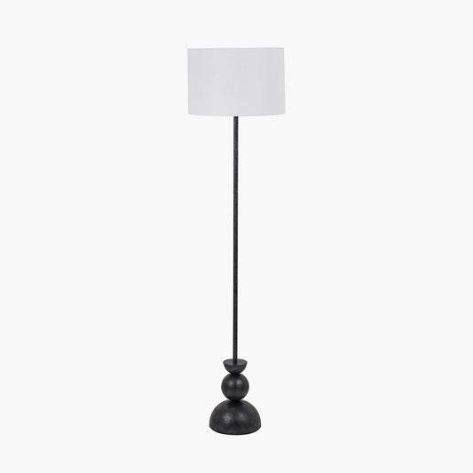 Vala Graphite Metal Textured Effect Ball Floor Lamp