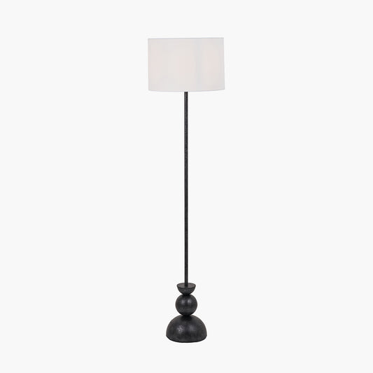 Vala Graphite Metal Textured Effect Ball Floor Lamp