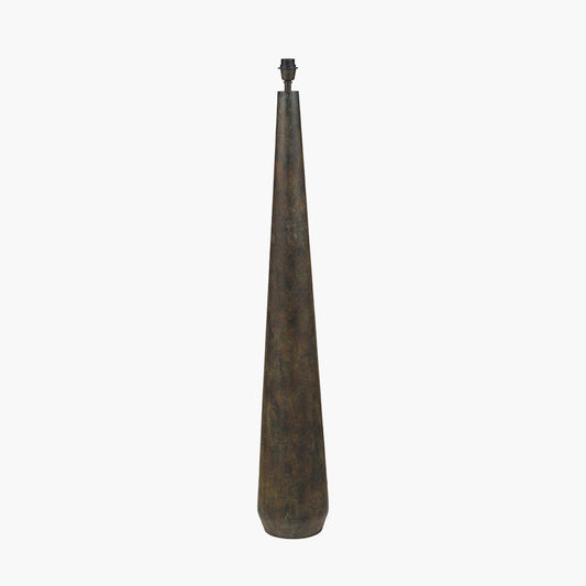 Arbor Verdi Gris Metal Conical Floor Lamp Base with Milos 50cm Natural Linen Tapered Lampshade