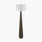 Arbor Verdi Gris Metal Conical Floor Lamp Base with Lino 45cm White Self Lined Linen Cylinder Lampshade