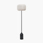 Oscar Black Metal and Natural Linen Structured Floor Lamp