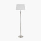 Salvatore Antique Silver Metal Floor Lamp Base with Winston 45cm White Handloom Tapered Lampshade