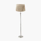 Salvatore Antique Silver Metal Floor Lamp Base with Vienna 45cm Taupe Chevron Mushroom Pleat Lampshade