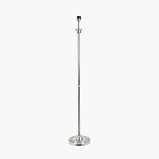 Salvatore Antique Silver Metal Floor Lamp Base with Vienna 45cm Taupe Chevron Mushroom Pleat Lampshade