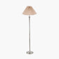Salvatore Antique Silver Metal Floor Lamp Base with Amelia 45cm Natural Linen Hard Pleat Tapered Lampshade