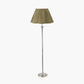 Salvatore Antique Silver Metal Floor Lamp Base with Malia 45cm Olive Green Mushroom Pleat Scalloped Tapered Lamp Shade