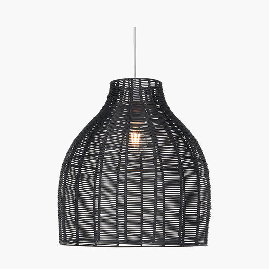 Caswell Black Rattan Cloche Non Elec Pendant