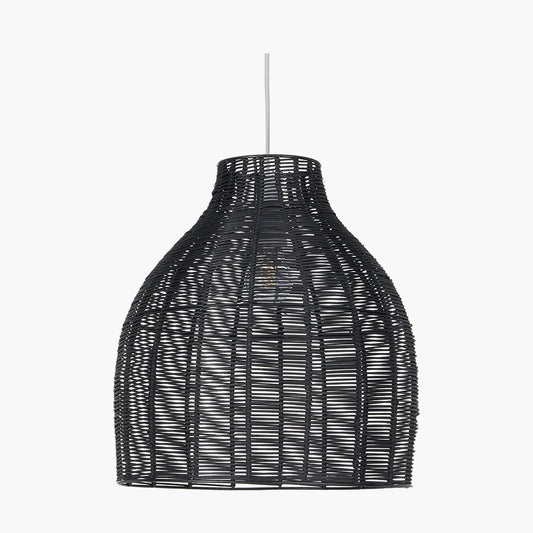 Caswell Black Rattan Cloche Non Elec Pendant