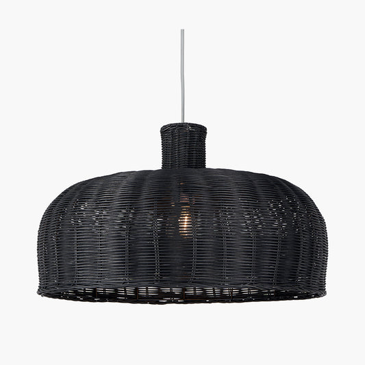 Caswell Black Rattan Dome Non Elec Pendant