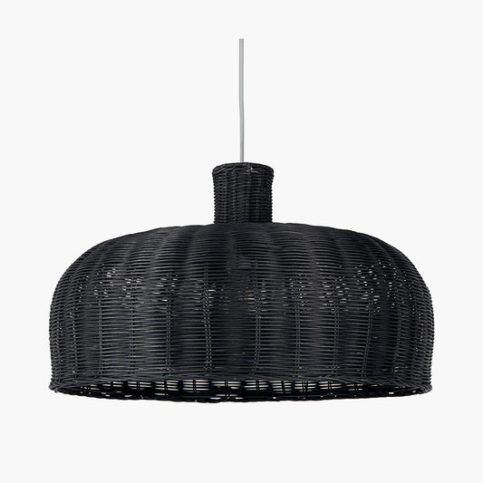 Caswell Black Rattan Dome Non Elec Pendant