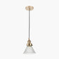 Lenox Conical Ribbed Glass with Antique Brass Fitting Elec Pendant
