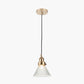 Lenox Conical Ribbed Glass with Antique Brass Fitting Elec Pendant