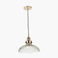 Bowery Large Ribbed Glass with Antique Brass Fitting Elec Pendant