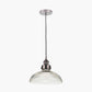 Bowery Large Ribbed Glass with Antique Bronze Fitting Elec Pendant