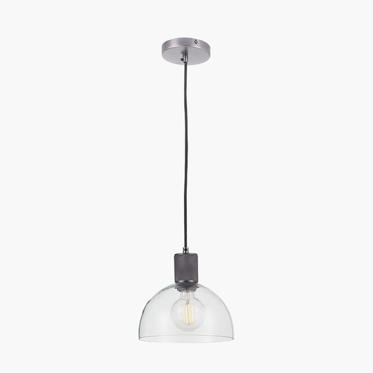 Kingston Clear Glass with Antique Bronze Fitting Elec Pendant