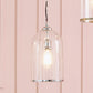 Cloche Clear Glass and Silver Pendant