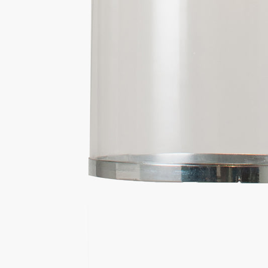 Cloche Clear Glass and Silver Pendant