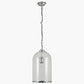 Cloche Clear Glass and Silver Pendant