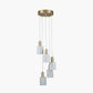 Biba White and Gold Five Drop Pendant