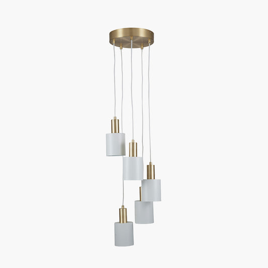 Biba White and Gold Five Drop Pendant