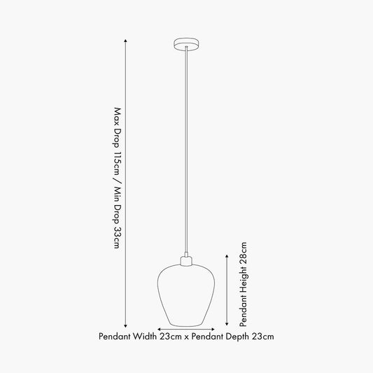 Almada Textured Rose Coloured Glass Pendant