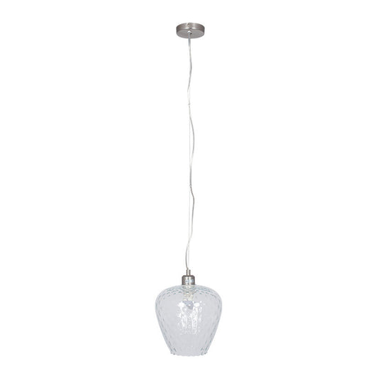 Almada Textured Clear Glass Pendant