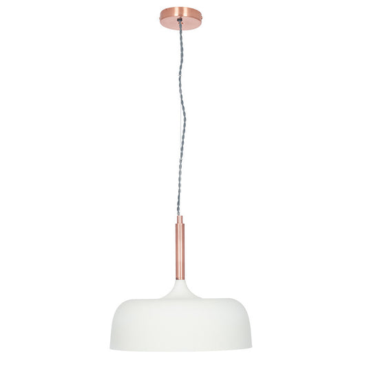 Anke Matt Cream Domed Metal Pendant