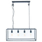 Llewellyn Matt Black Metal and Glass 4 Bulb Pendant
