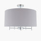 Plaza Silver Metal and Grey Linen Pendant