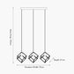 Alessio Matt Black Metal 3 Cube Pendant