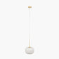 Bella White Glass and Gold Metal Ribbed Squoval Pendant