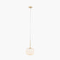 Bella White Glass and Gold Metal Ribbed Squoval Pendant