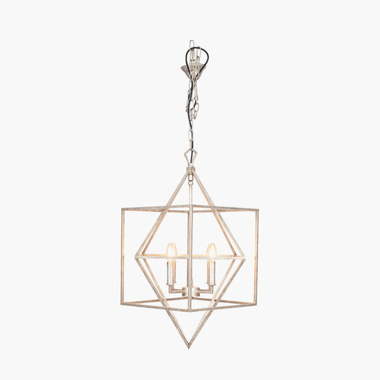 Sirius Antique Silver Metal Multi Arm Cube Pendant