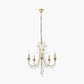 Belle Antique Silver Leaf Metal and Beaded 5 Light Chandelier Pendant