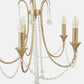 Belle Antique Silver Leaf Metal and Beaded 5 Light Chandelier Pendant