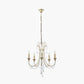 Belle Antique Silver Leaf Metal and Beaded 5 Light Chandelier Pendant