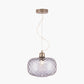 Azores Grey Textured Glass Oval Pendant