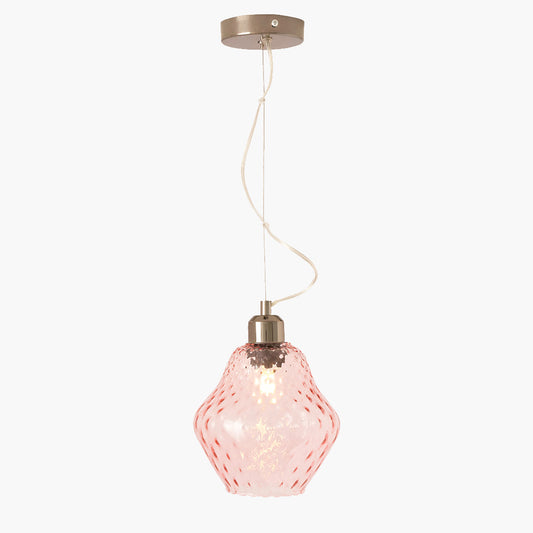Lisbon Rose Optic Diamond Glass Pendant