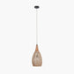 Ata Bamboo Effect and Wood Tall Dome Pendant