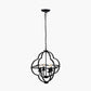 Amine Black Metal 4 Light Fleur De Lys Pendant