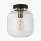 Florence Black Metal and Glass Flush Pendant