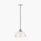 Cecilia Antique Silver Metal and Clear Glass Dome Pendant