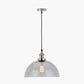 Cecilia Antique Silver Metal and Smoked Glass Dome Pendant