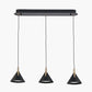 Astarion Matt Black and Gold 3 Drop LED Pendant